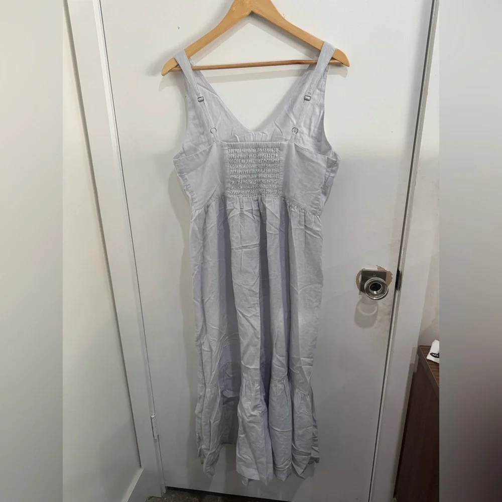 Pact Light Gray Smocked Maxi Dress - Picture 2 of 3